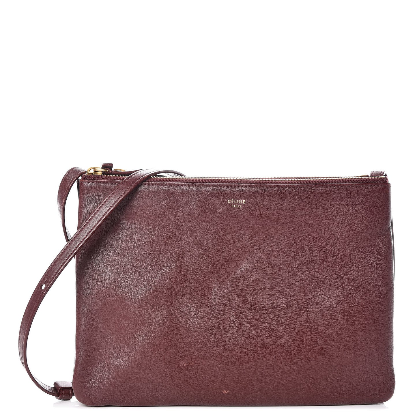 Lambskin Large Trio Crossbody Bag Burgundy