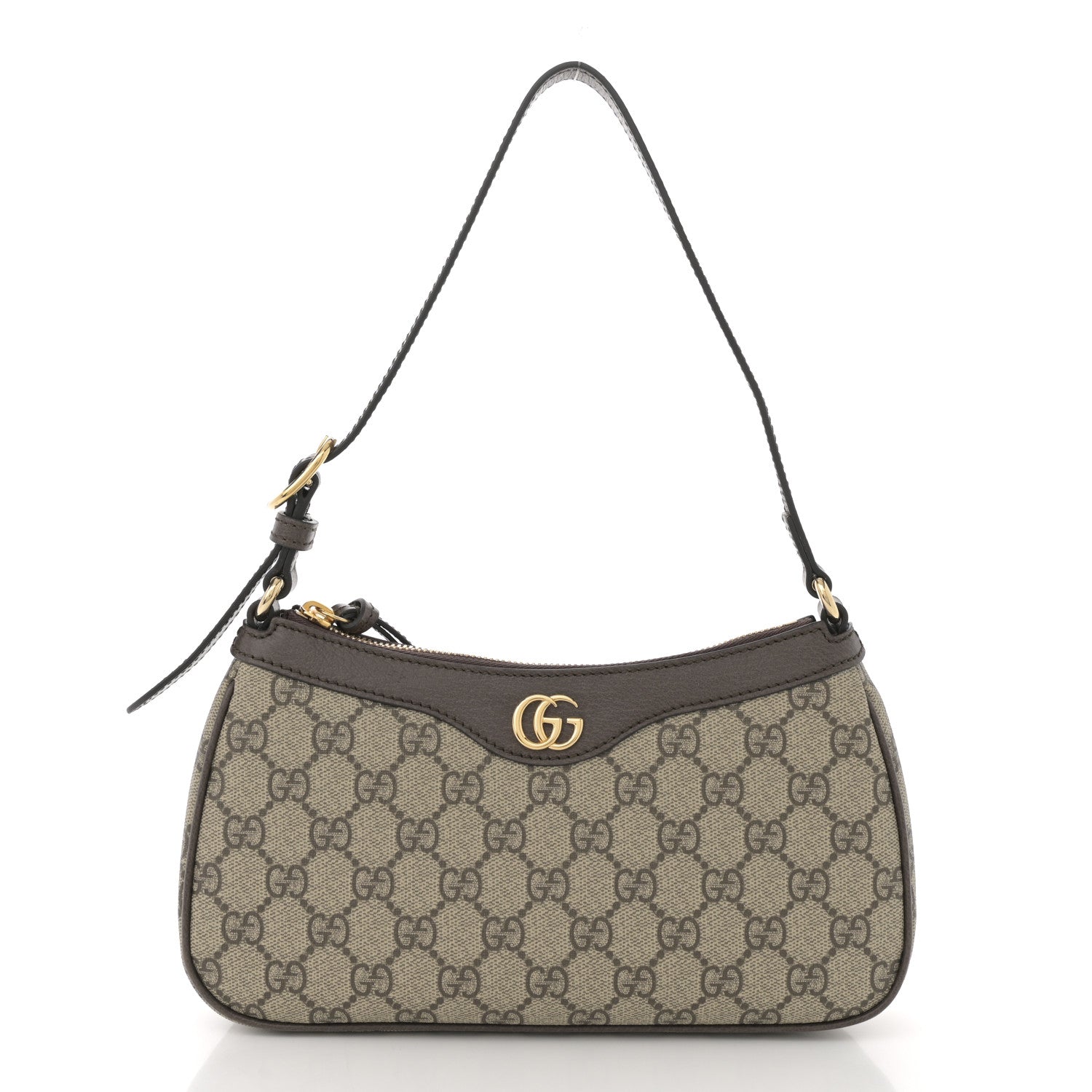 Gucci GG Supreme Monogram Textured Dollar Calfskin Small Ophidia Hobo Beige Ebony New Acero 1 of 11