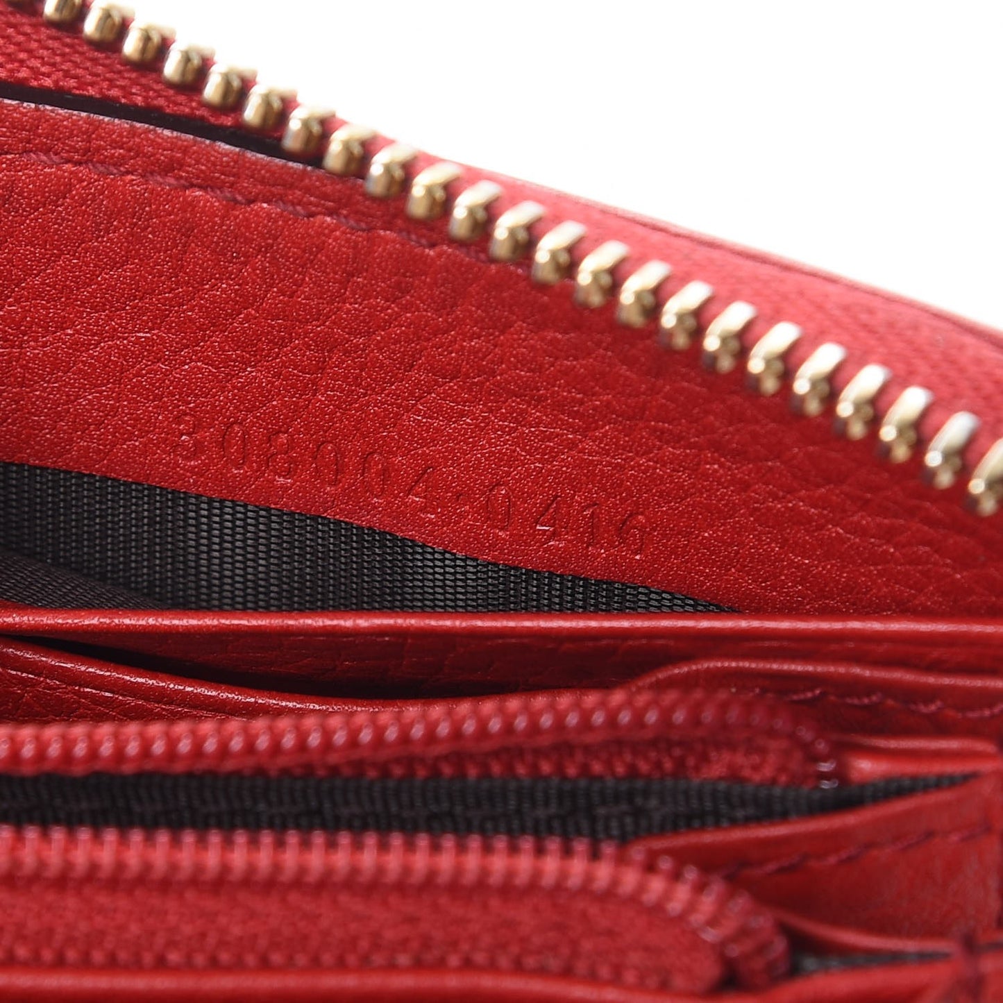 Pebbled Calfskin Soho Zip Around Wallet Red