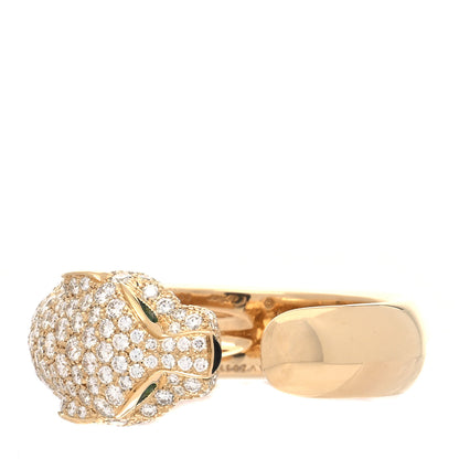 Cartier 18K Yellow Gold Diamond Emerald Black Onyx Panthere De Cartier Ring 65 11 4 of 7
