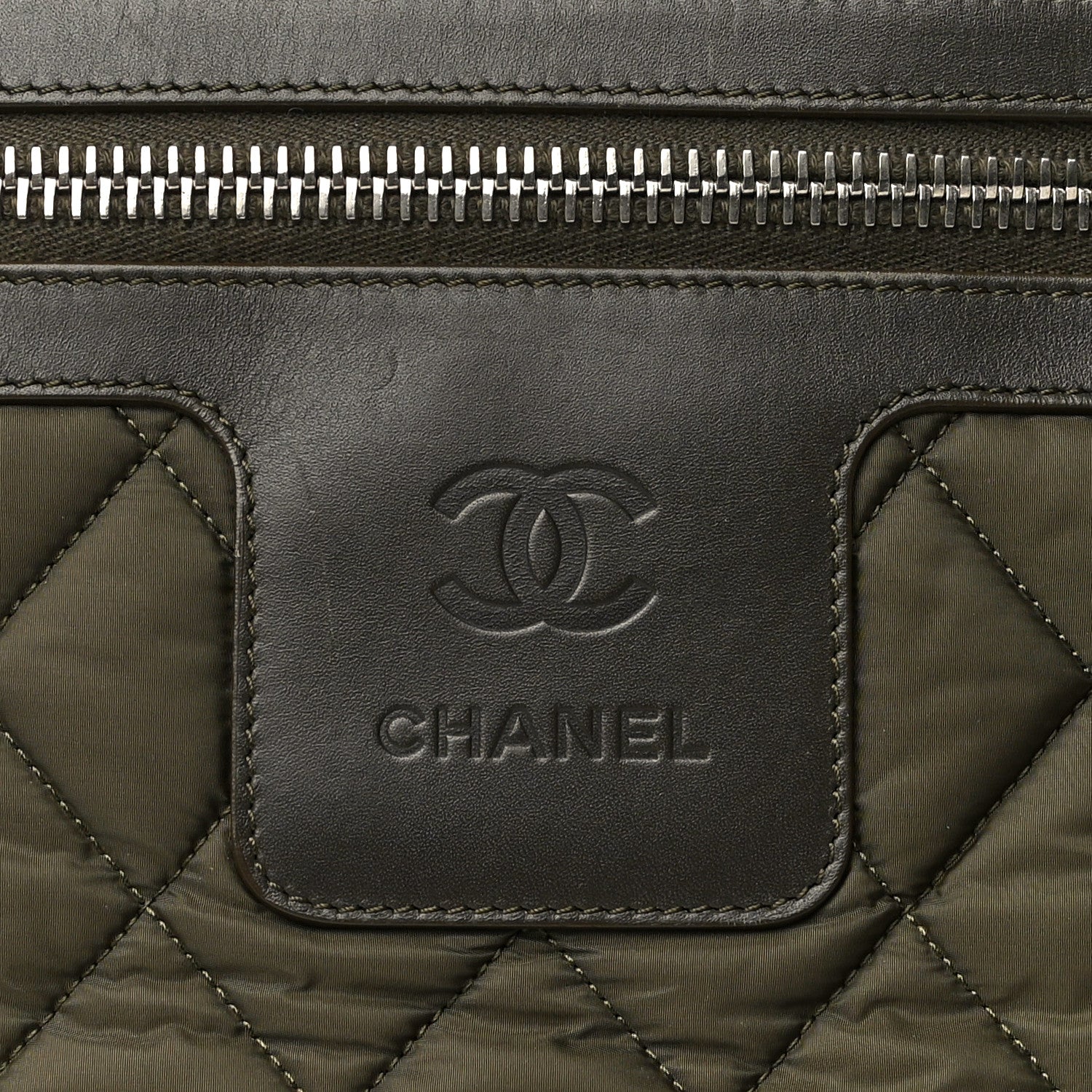 Chanel Nylon Quilted Medium Coco Cocoon Tote Khaki 16 of 24