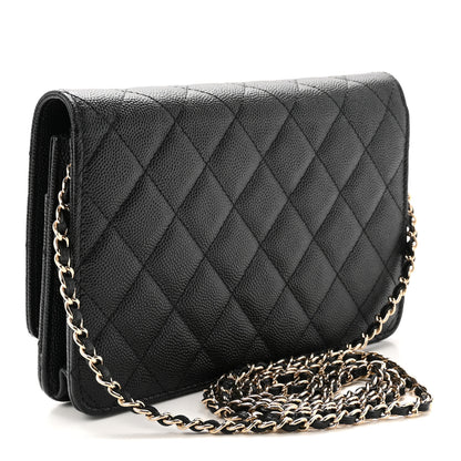 Chanel Caviar Quilted Golden Class Wallet On Chain WOC Black 3 of 12