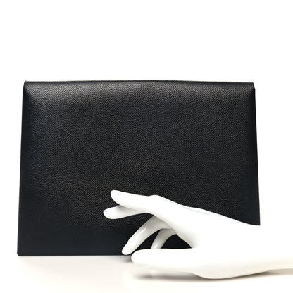 Hermes Epsom Calvi Pouch Black Cactus 2 of 15