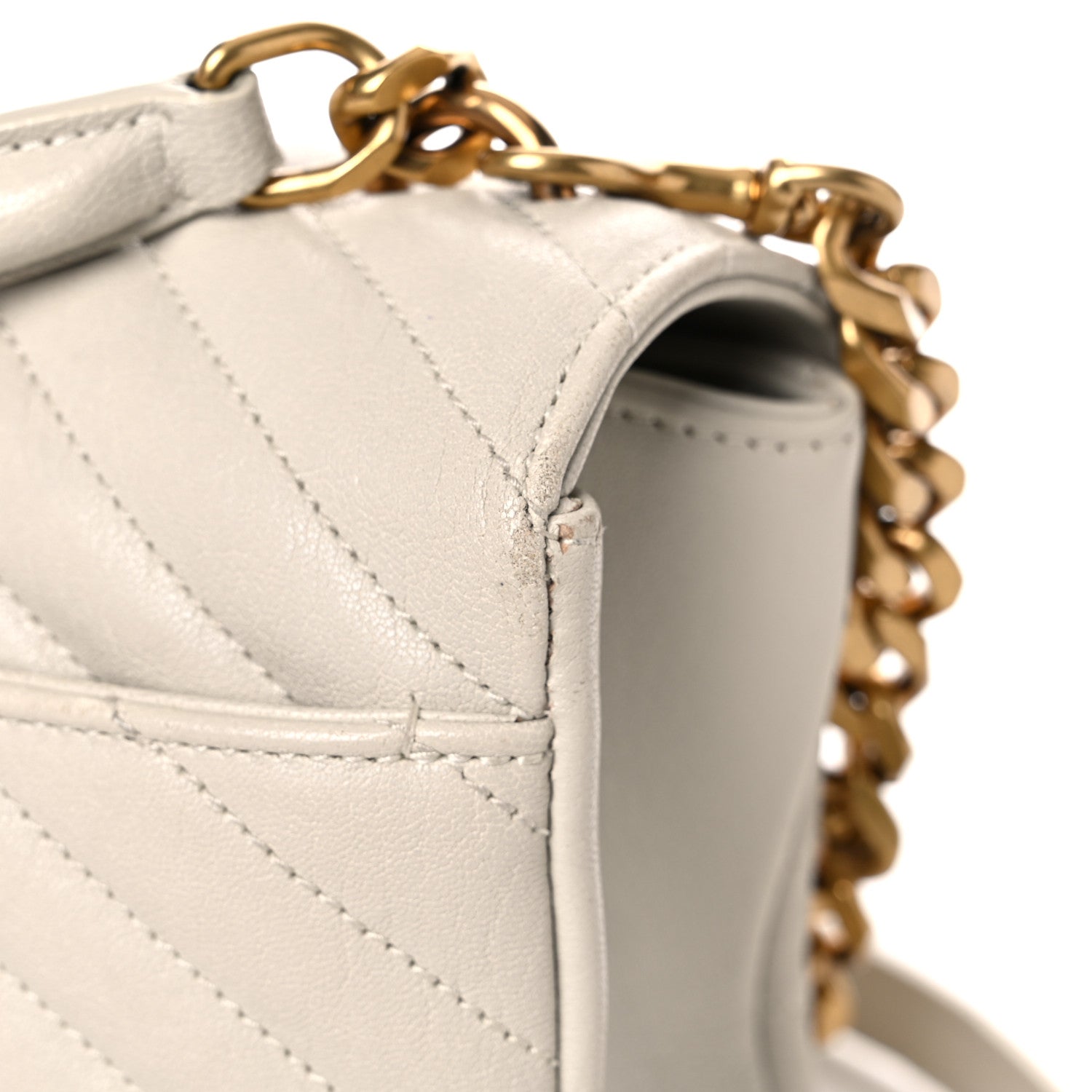 Saint Laurent Sheepskin Matelasse Chevron Monogram Medium College Bag Crema Soft 19 of 22