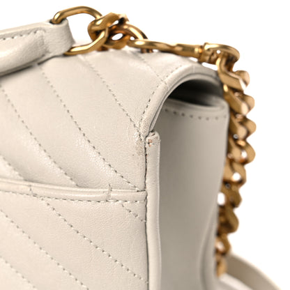 Saint Laurent Sheepskin Matelasse Chevron Monogram Medium College Bag Crema Soft 19 of 22