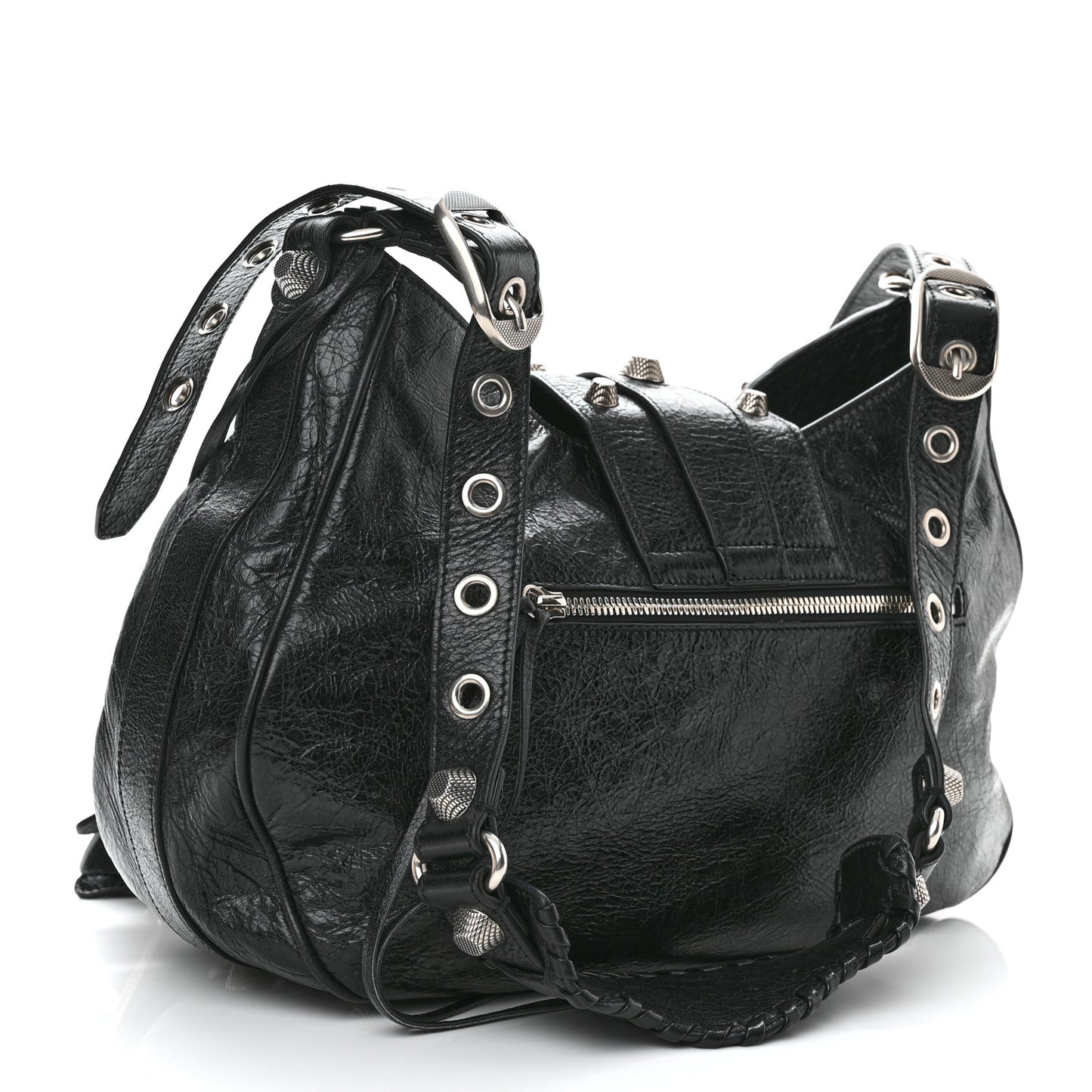 Agneau Arena Medium Le Cagole Shoulder Bag Black