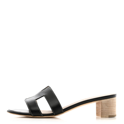 Hermes Calfskin Oasis Sandals 41.5 Black 1 of 9