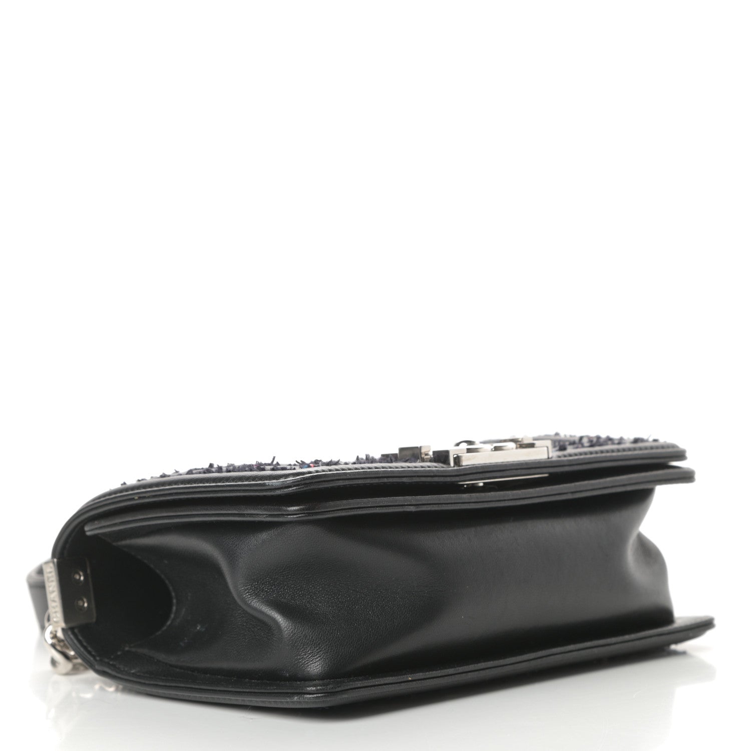 Chanel Lambskin Tweed Sequin Quilted Small Boy Flap Black 4 of 16