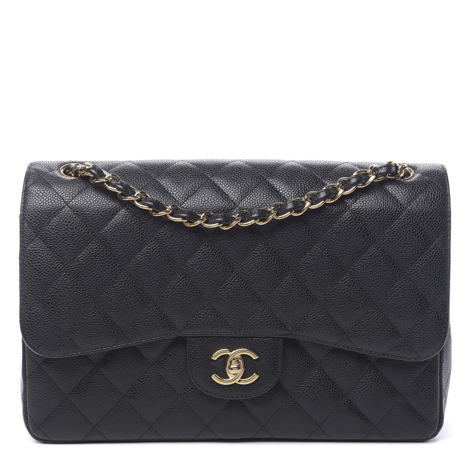 Chanel Caviar Quilted Jumbo Double Flap Black 1 of 10