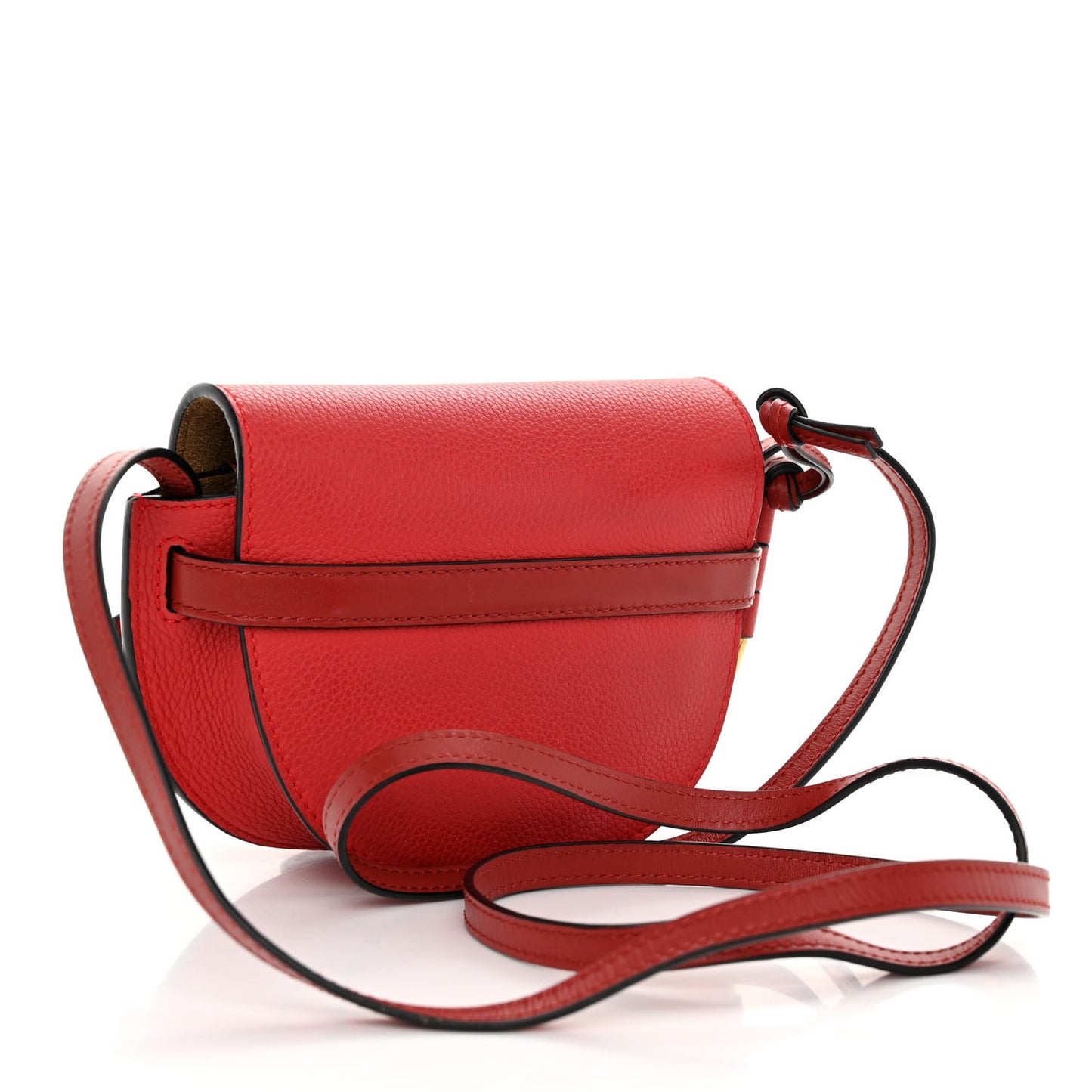 Grained Calfskin Mini Gate Crossbody Bag Scarlet Burnt Red