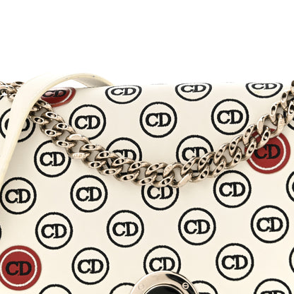 Christian Dior Calfskin Printed Medium Diorama Flap Bag White 8 of 14