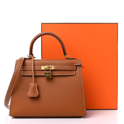Hermes Epsom Kelly Sellier 25 Gold 10 of 10