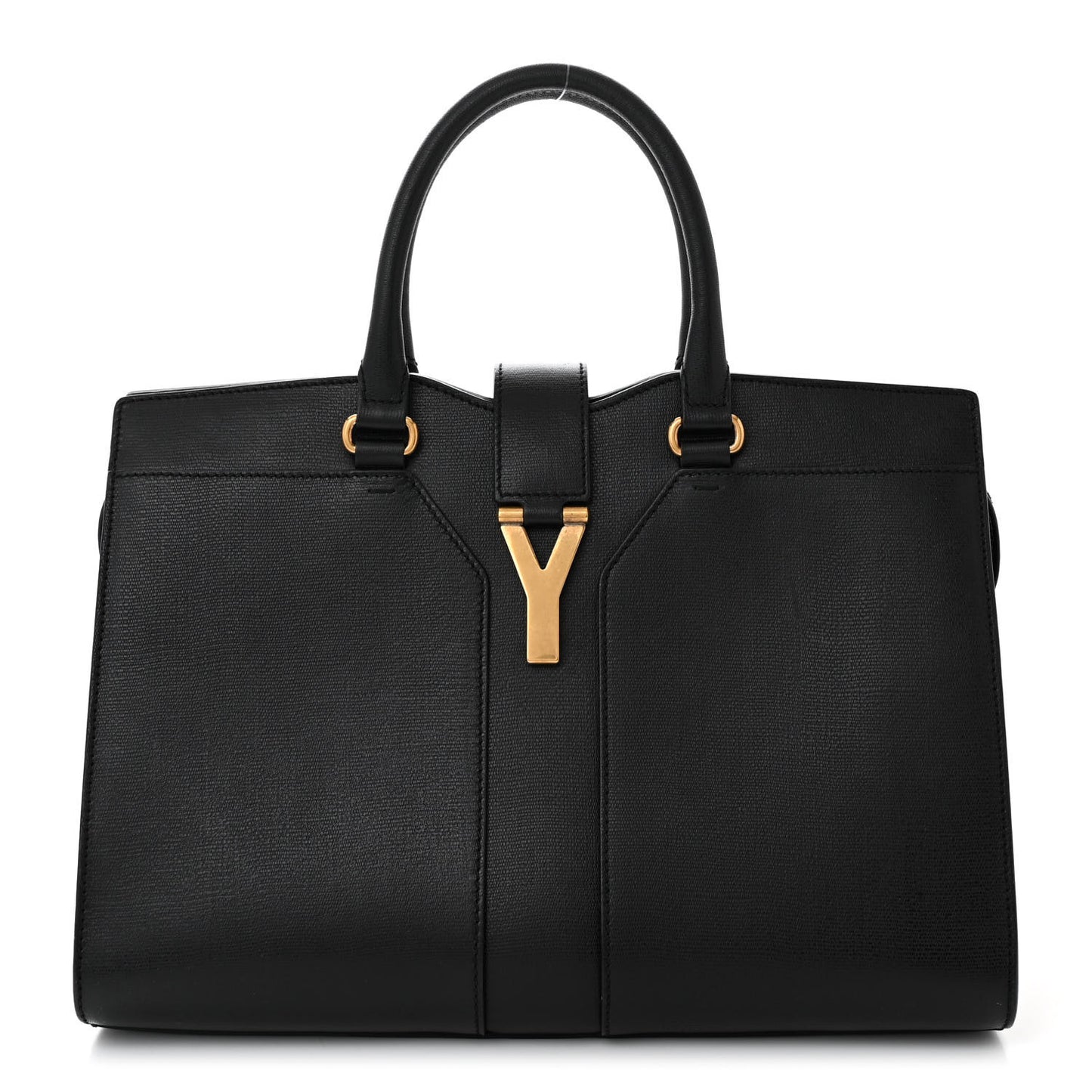 Textured Calfskin Medium Cabas ChYc Black