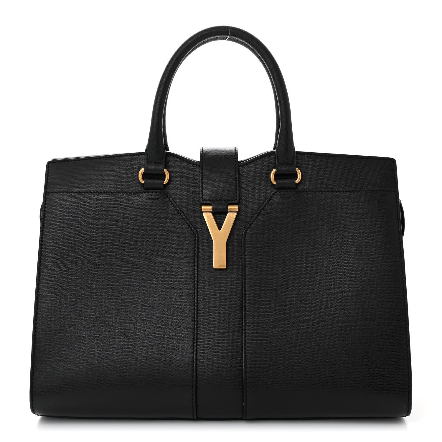 Saint Laurent Textured Calfskin Medium Cabas ChYc Black 1 of 11