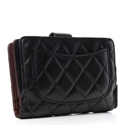 Chanel Lambskin Quilted Zipped Pocket Wallet Black 2 of 8