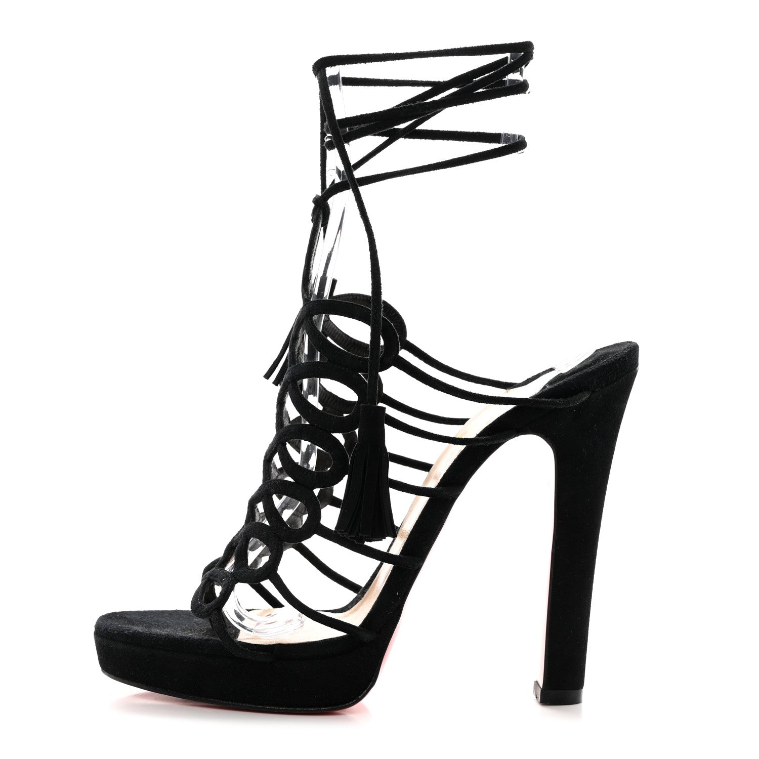 Christian Louboutin Veau Velours Salsbourg 120 Sandals 37.5 Black 1 of 7