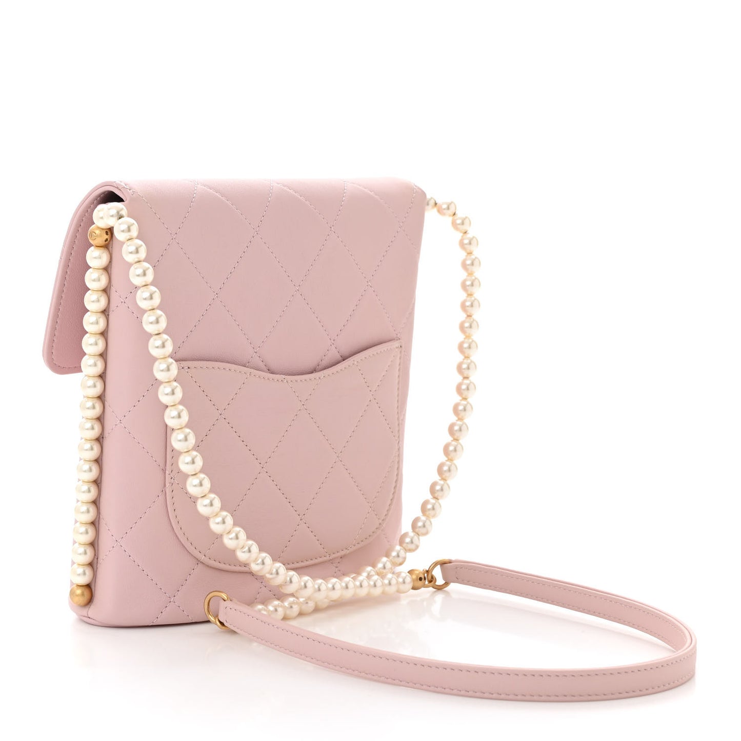 Calfskin Quilted Pearl Small About Pearls Hobo Bag Light Pink
