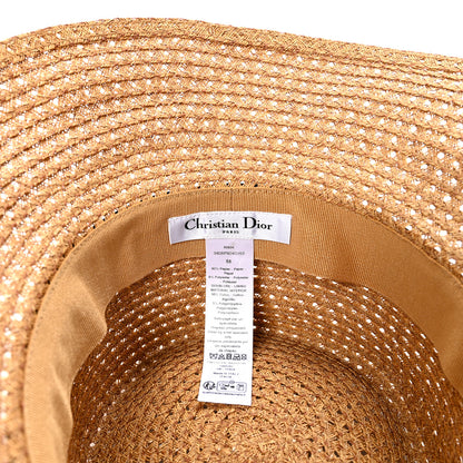 Christian Dior Straw Embroidered D-Bobby Large Brim Hat 58 Fuchsia 8 of 8