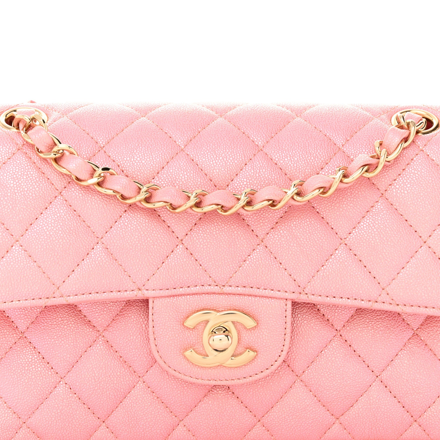 Chanel Iridescent Caviar Quilted Small Double Flap Pink 8 of 11