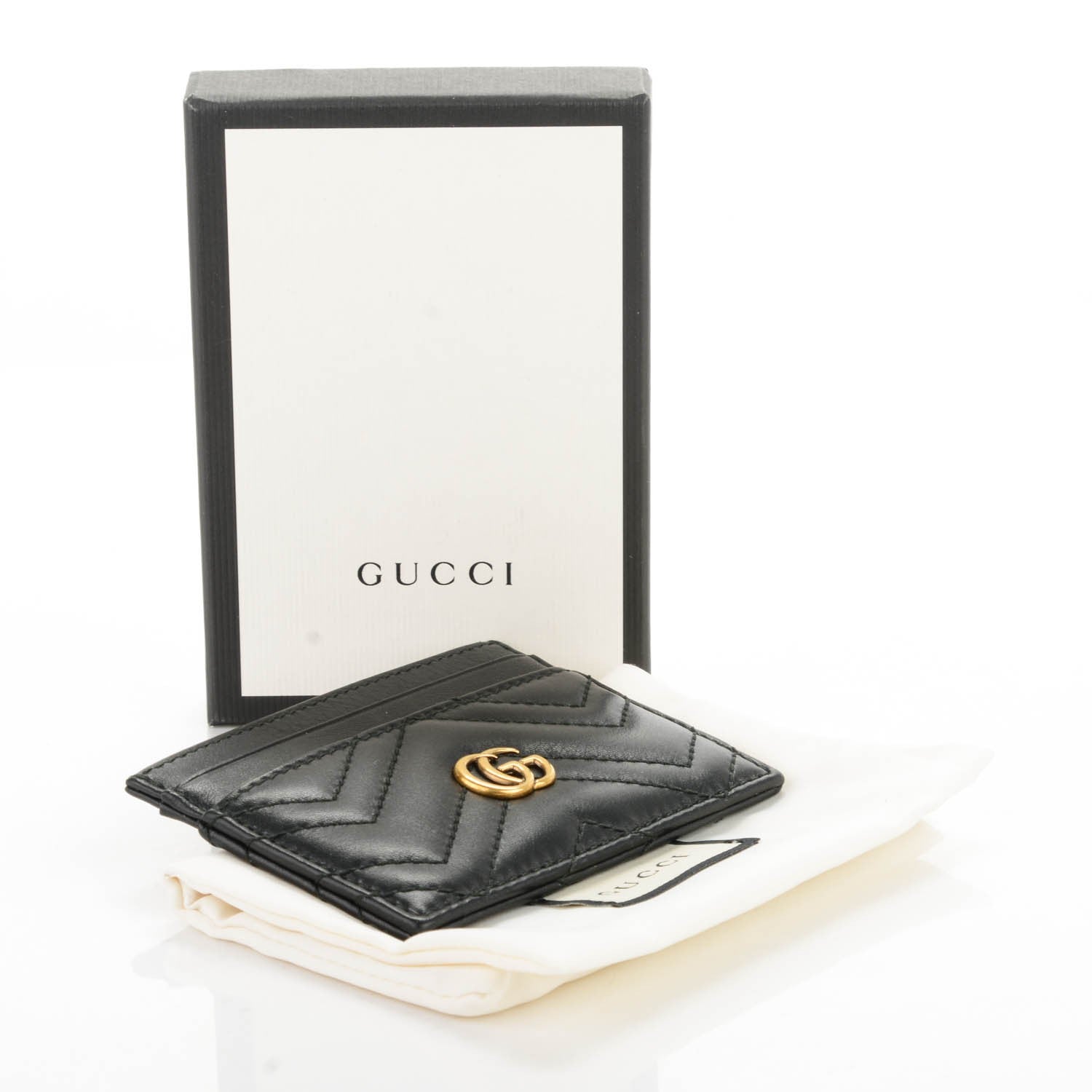 Gucci Calfskin Matelasse GG Marmont Card Holder Black 4 of 6