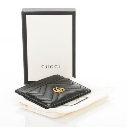 Gucci Calfskin Matelasse GG Marmont Card Holder Black 4 of 6