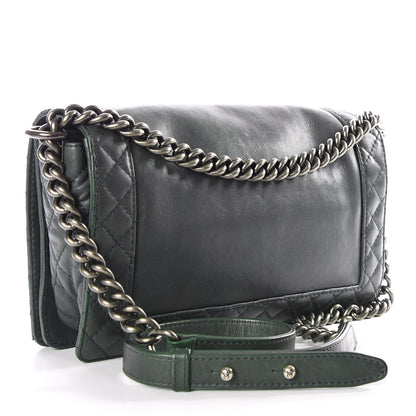 Chanel Calfskin Medium Boy Reverso Flap Dark Green 2 of 11