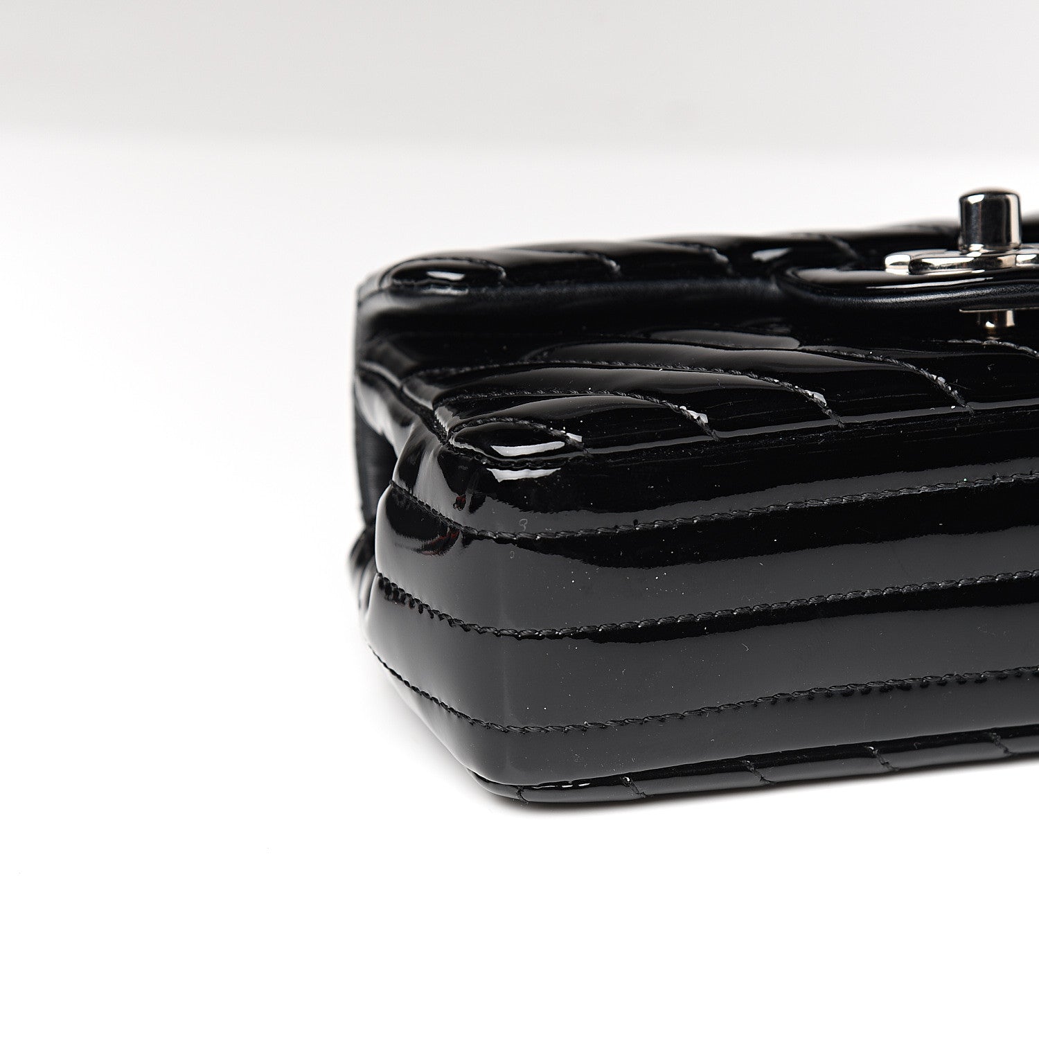 Chanel Patent Calfskin Chevron Quilted Extra Mini Flap Black 7 of 10