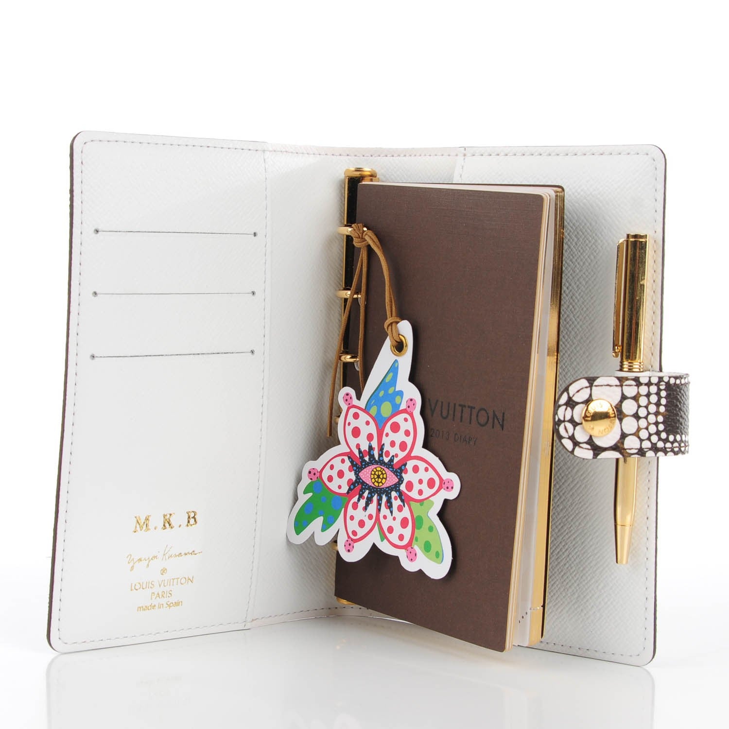 Louis Vuitton Monogram Kusama Town Small Ring Agenda White 6 of 9