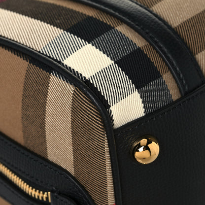 Burberry House Check Derby Calfskin Small Alchester Bowling Bag Black 10 of 12