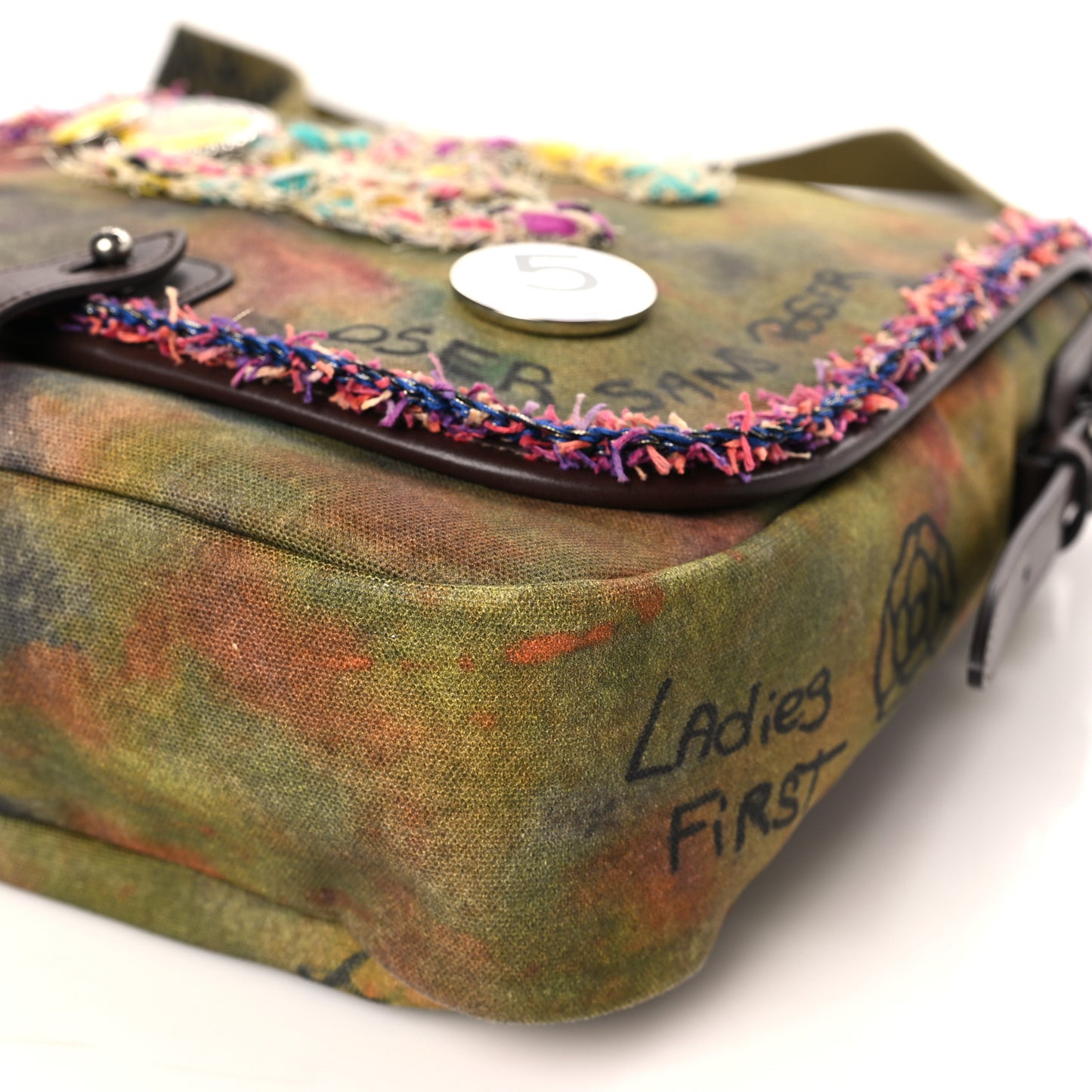 Washed Toile Graffiti On The Pavements Messenger Khaki Multicolor