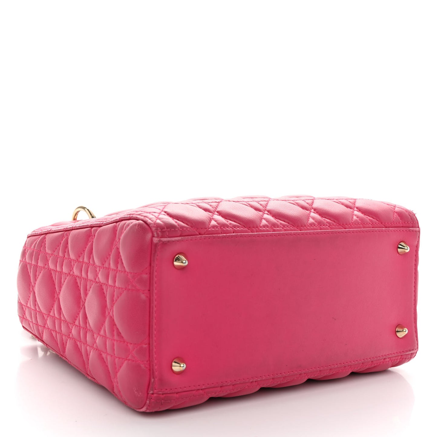 Lambskin Cannage Medium Lady Dior Fuchsia