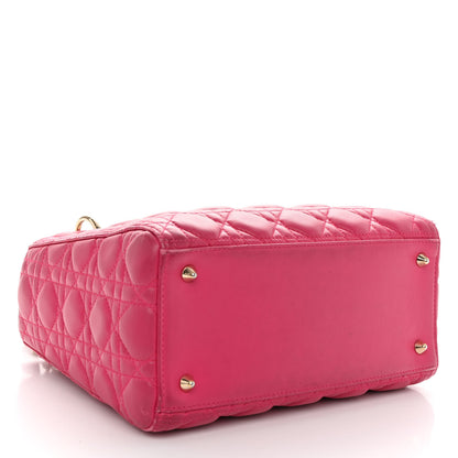 Christian Dior Lambskin Cannage Medium Lady Dior Fuchsia 4 of 12