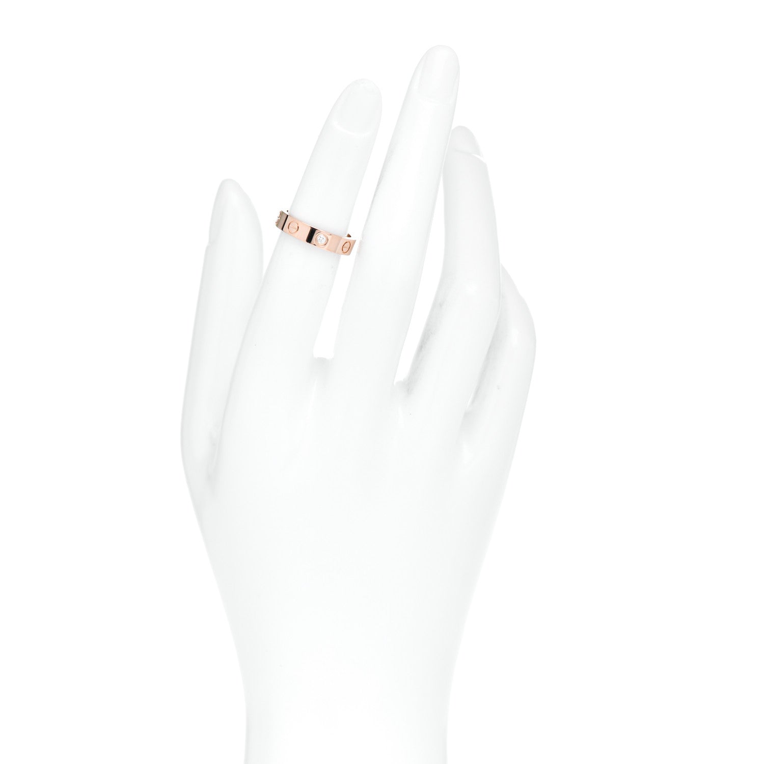 Cartier 18K Pink Gold Diamond 4mm LOVE Wedding Band Ring 48 4.5 2 of 5