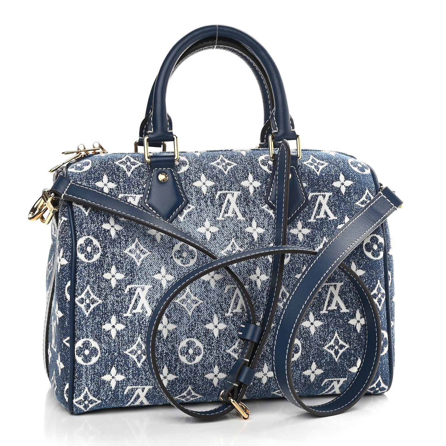 Louis Vuitton Monogram Jacquard Denim Speedy Bandouliere 25 Bleu 3 of 11