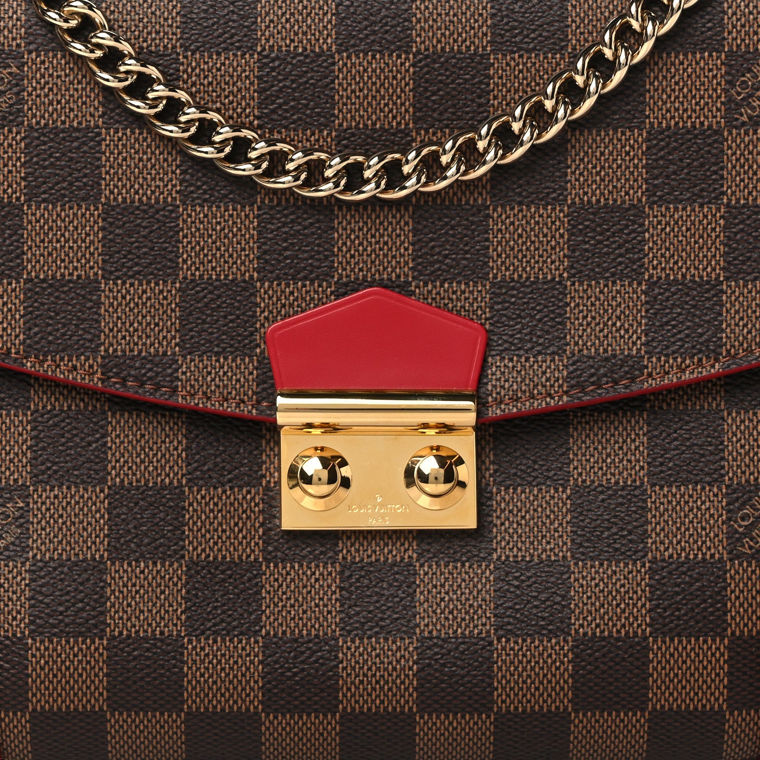 Louis Vuitton Damier Ebene Caissa Clutch Cherry 7 of 9