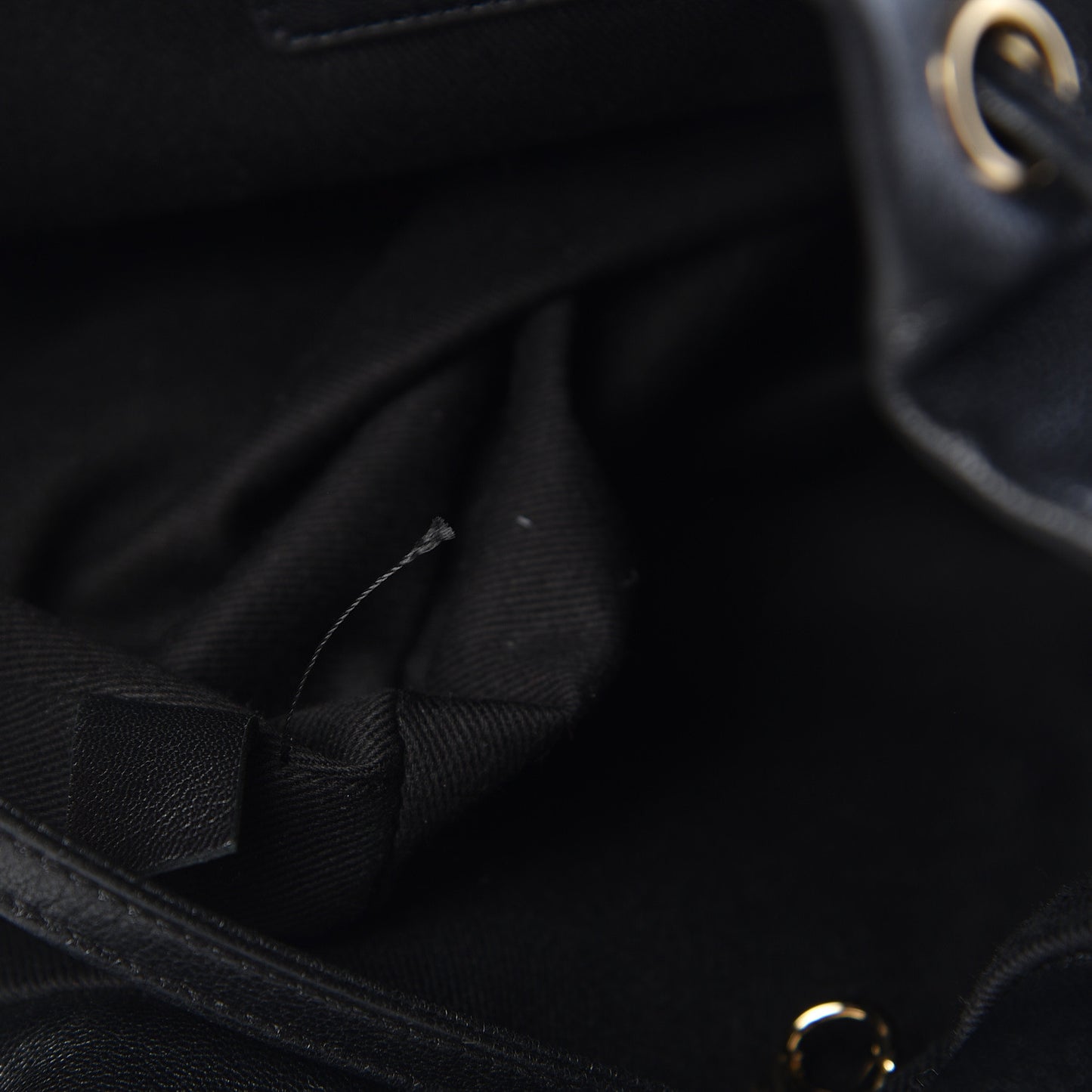 Sheepskin Caviar Quilted Daily Round Backpack Black