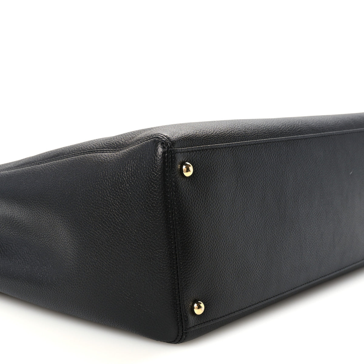 Calfskin Cerf Executive Shopper Tote Black
