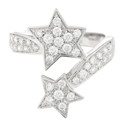 Chanel 18K White Gold Diamond Comete Geode Ring 50 5.25 1 of 4
