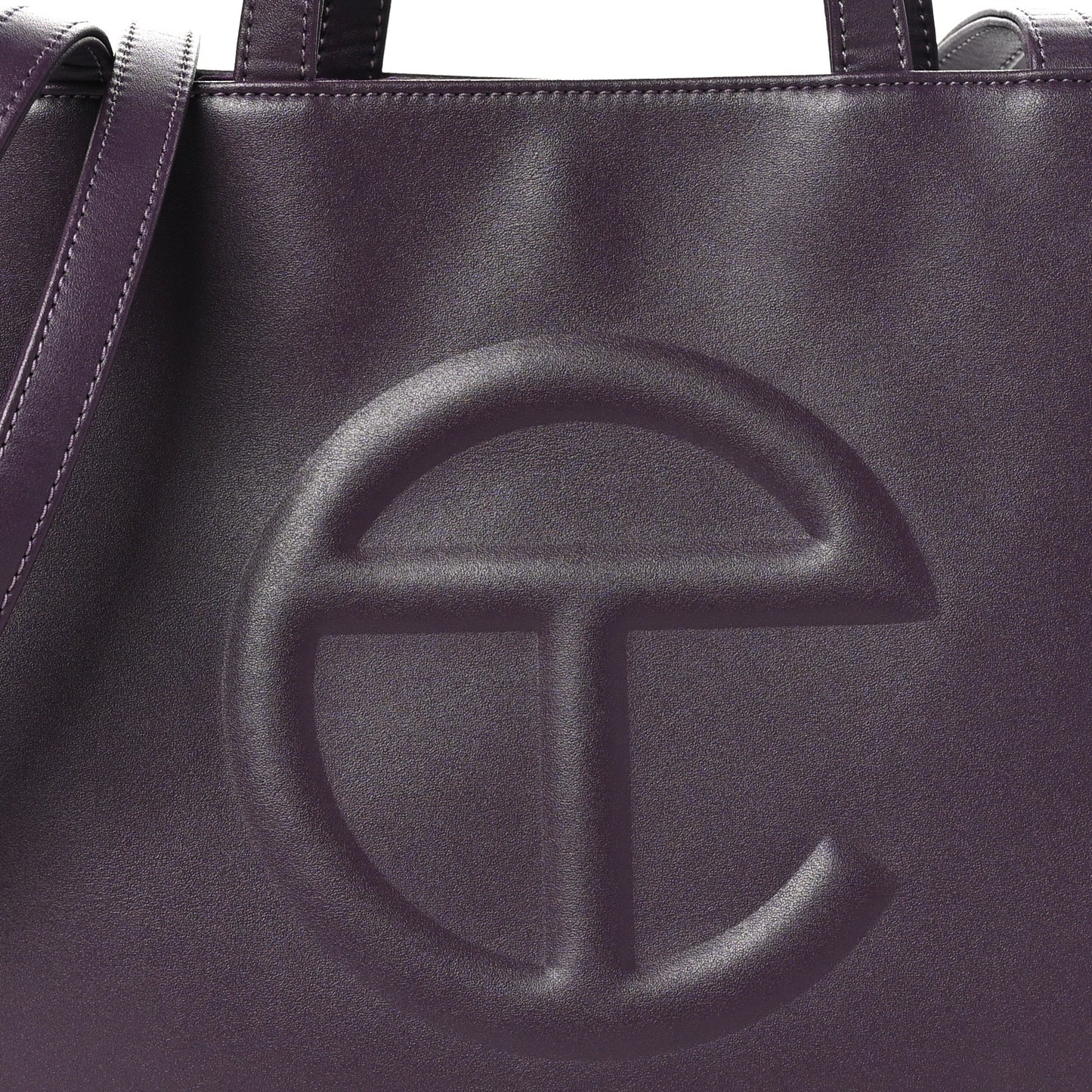 Vegan Leather Medium Shopping Bag Eggplant