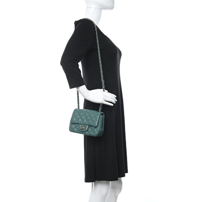 Chanel Lambskin Quilted Mini Square Flap Green 2 of 10