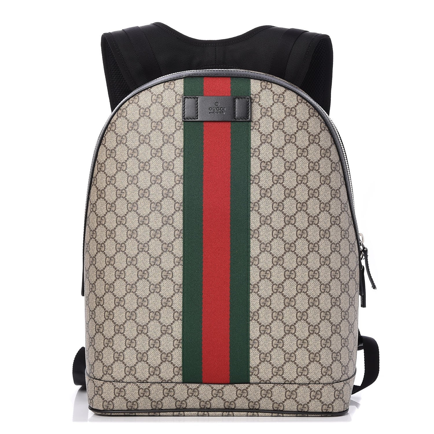 Gucci GG Supreme Monogram Web Dome Backpack Black 1 of 9