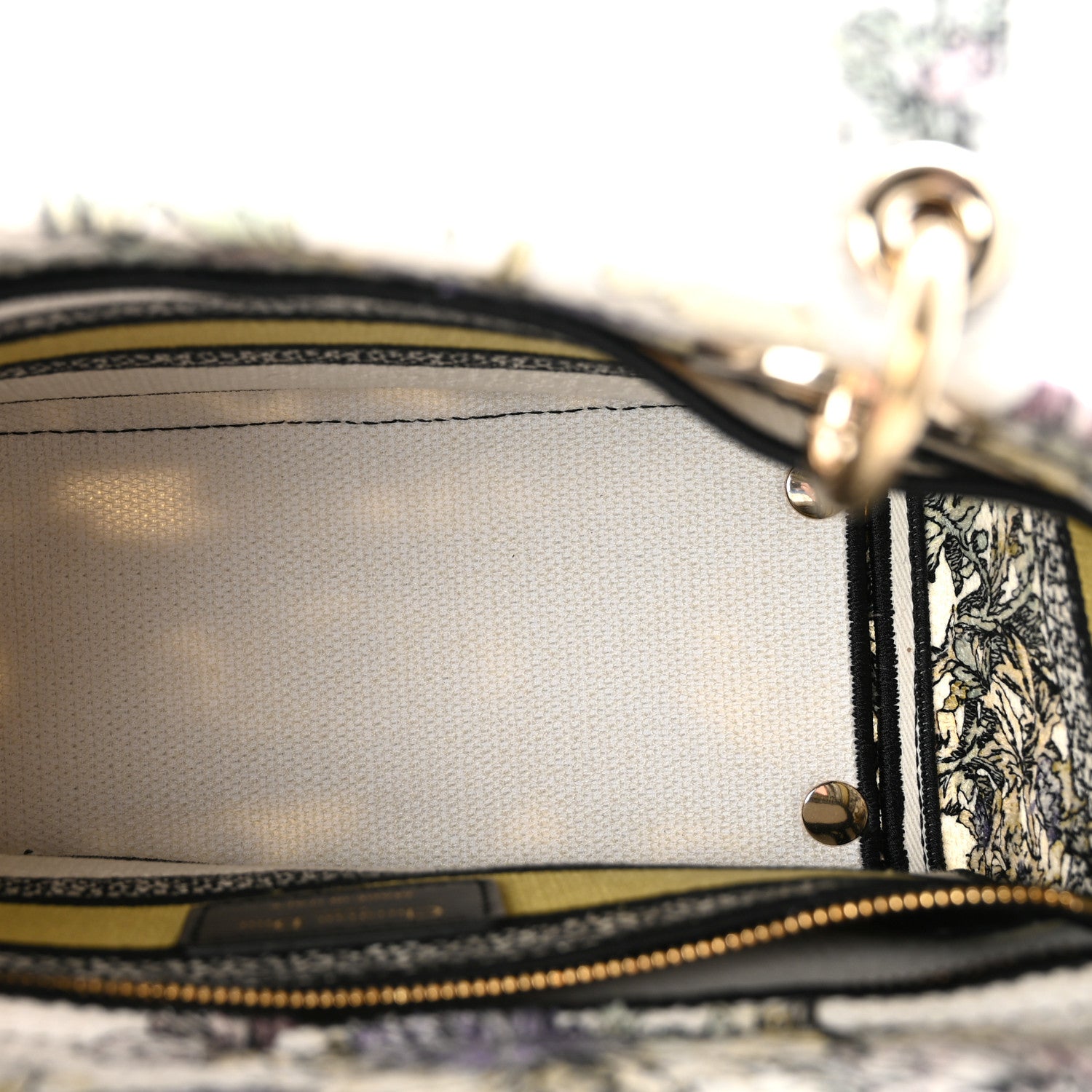 Christian Dior Canvas Embroidered Chardons Toile De Jouy Medium Lady D-Lite Latte Multicolor 5 of 9