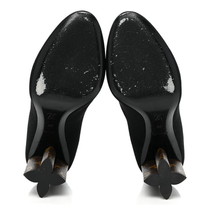 Louis Vuitton Monogram Stretch Fabric Silhouette Ankle Boots 38 Black 5 of 7