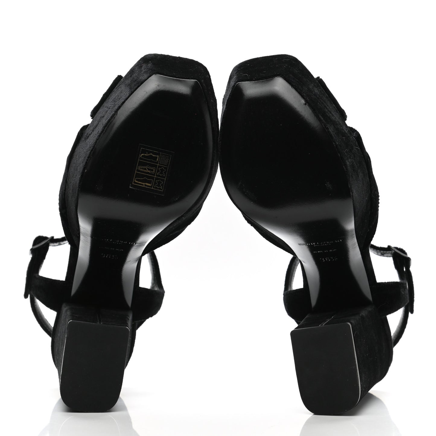 Crushed Velvet Farrah Platform Sandals 36.5 Black