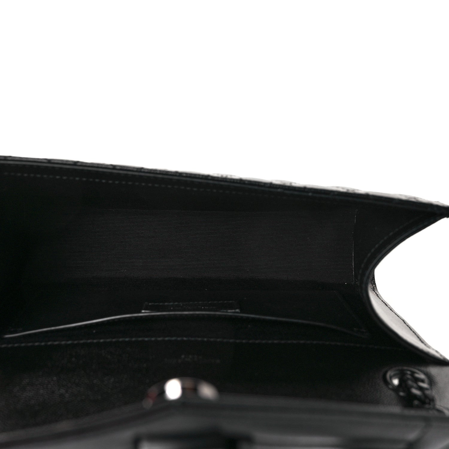 Saint Laurent Grain De Poudre Textured Mixed Matelasse Triquilt Medium Monogram Satchel Black 5 of 12