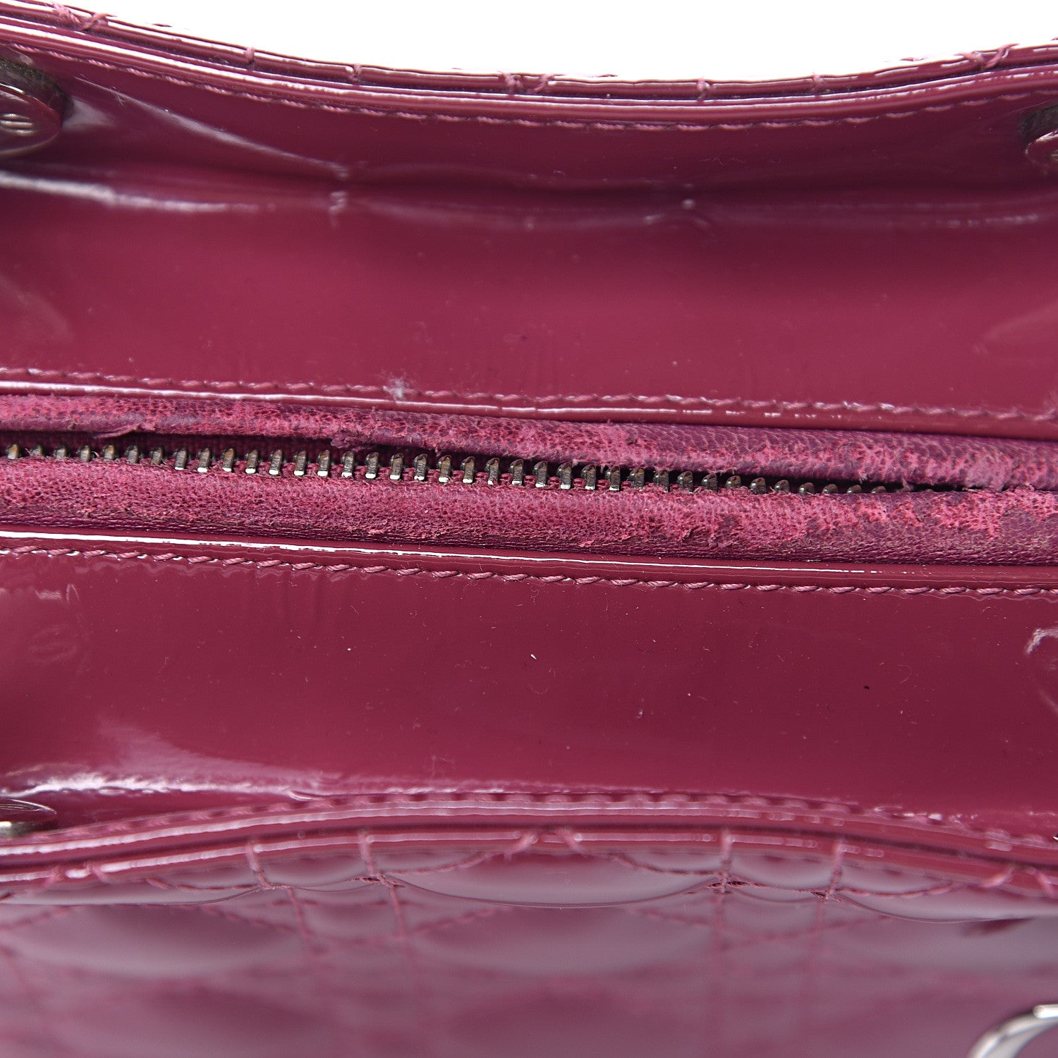 Christian Dior Patent Cannage Medium Lady Dior Dark Pink 9 of 13