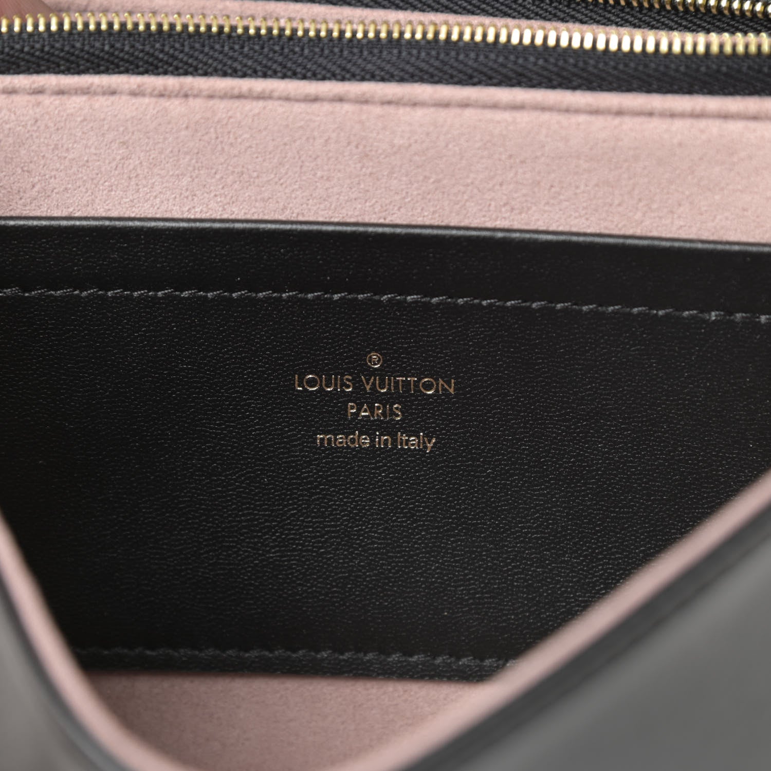 Louis Vuitton Lambskin Embossed Monogram Pochette Coussin Black 6 of 10