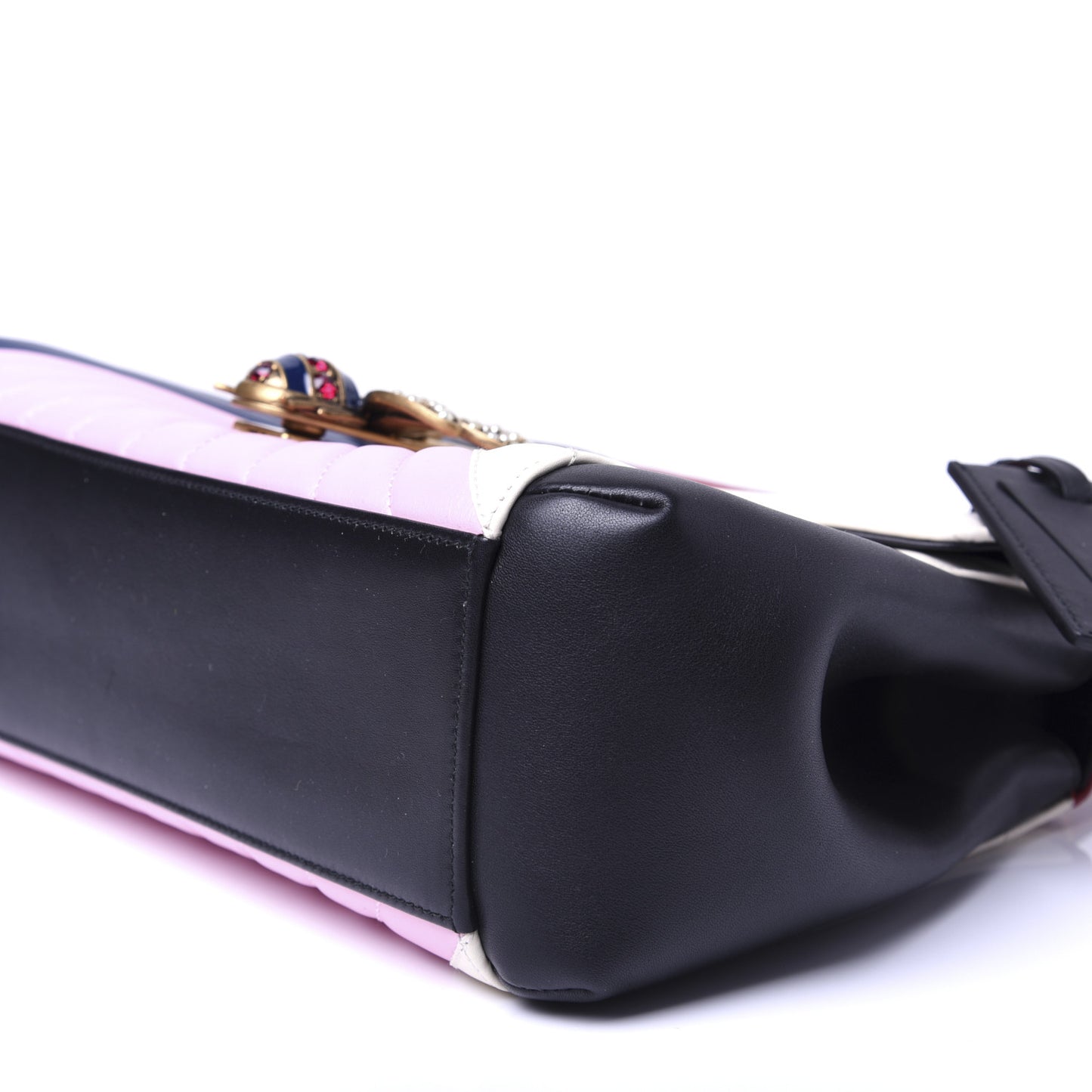 Calfskin Bamboo Trapuntata Queen Margaret Top Handle Bag Blue Agata Hibiscus Red Mystic White Sugar Pink