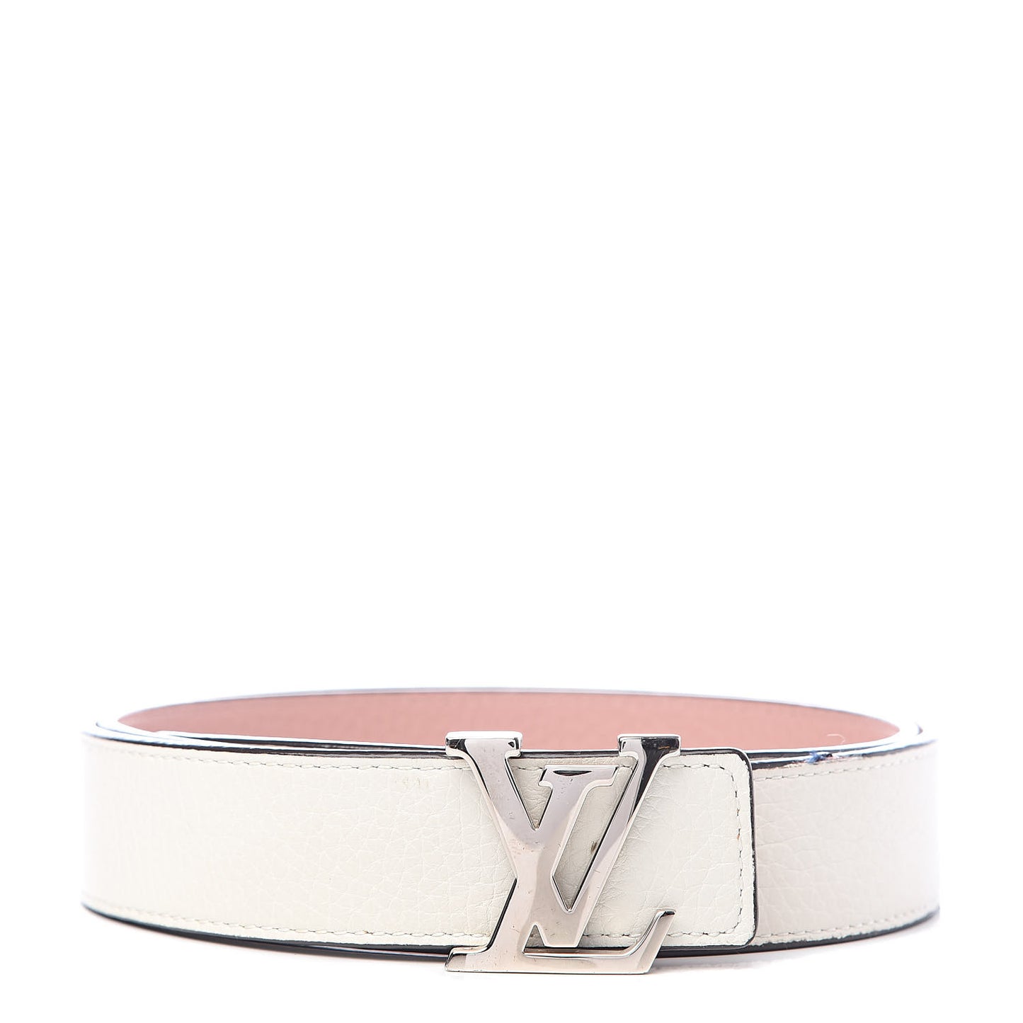 Taurillon Calfskin LV Initiales Reversible Belt 85 34 Ivory