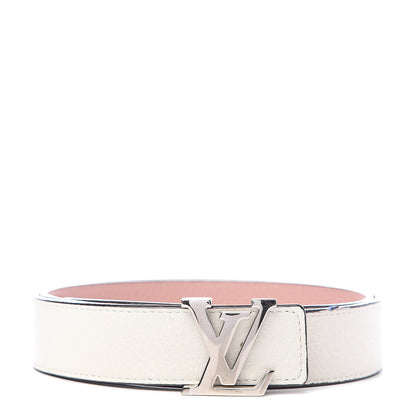 Louis Vuitton Taurillon Calfskin LV Initiales Reversible Belt 85 34 Ivory 1 of 10